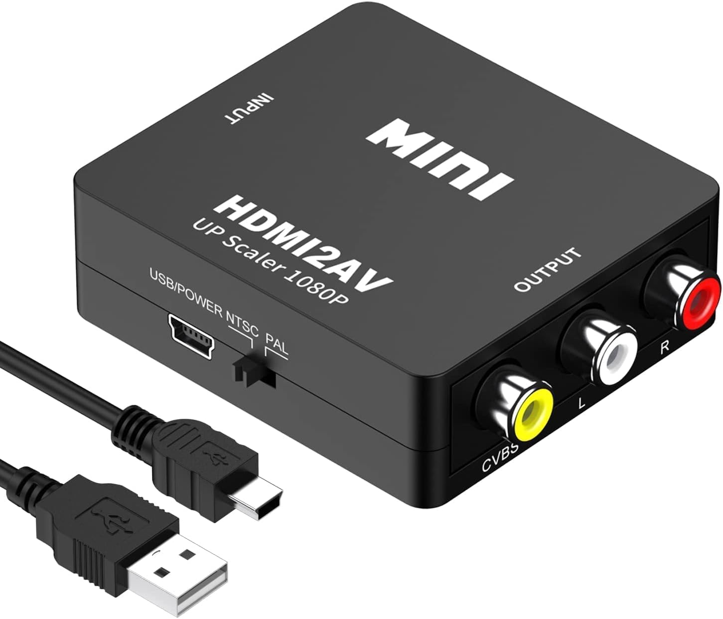 HDMI to RCA, 1080p HDMI to AV 3RCA CVBs Composite Video Audio Converter