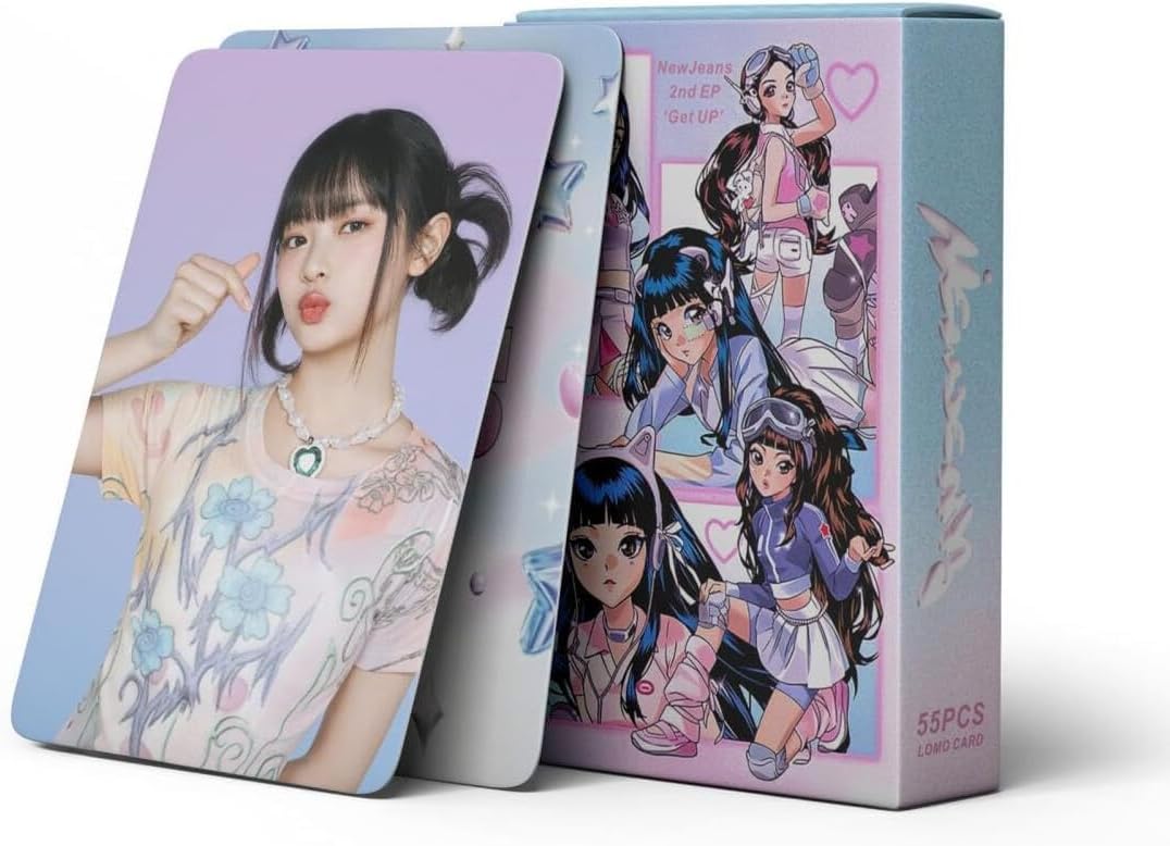CGCHAONI 55 Pcs New Jeans 'Get Up' Photocards Set - Kpop New Jeans New Album Lomo Cards, Merchandise, Greeting Card, Postcards, Gift Box - Perfect for Fans, Purple