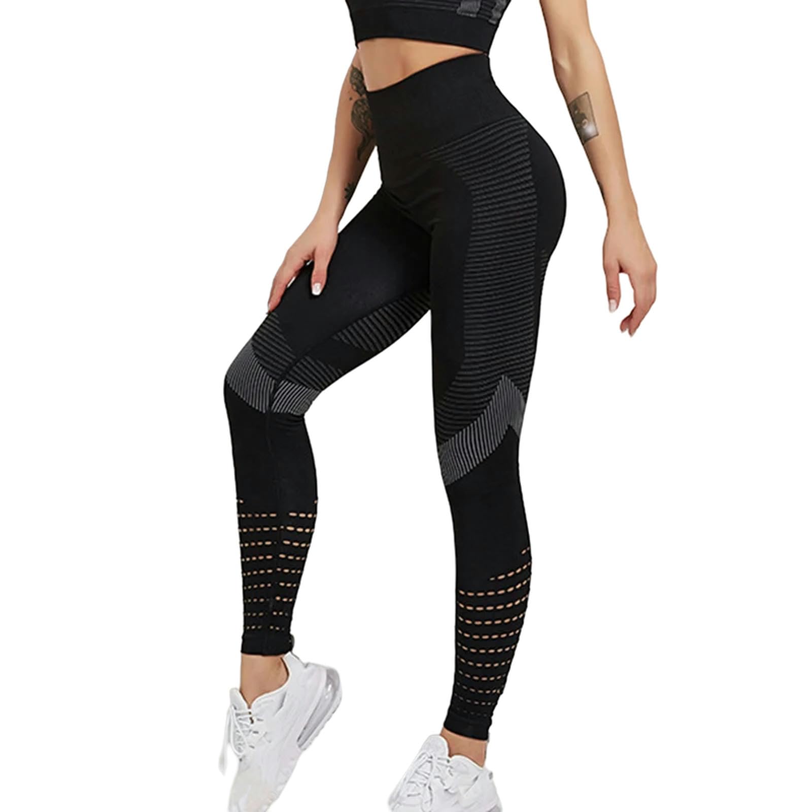 Legginsy dla kobiet UK legginsy damskie bezszwowe rajstopy wysoka talia spodnie sportowe trening bieganie odzież sportowa joga - czarne spodnie-m (47-55 kg)