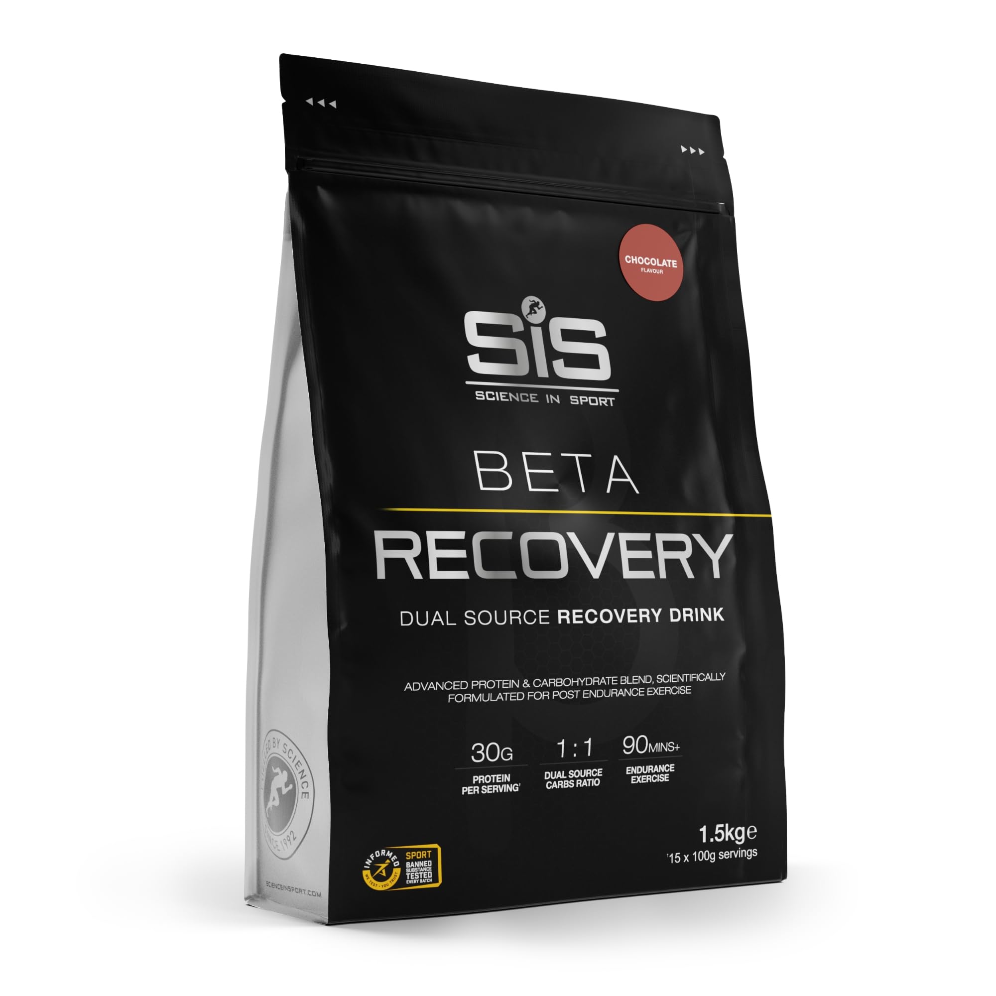 Science in Sport BETA Recovery Dual Source Recovery Drink | Chocolate Protein Powder - Advanced Carbohydrate & Whey Protein Blend for Post-Endurance Exercise | 30g Protein per Serving, 1.5kg