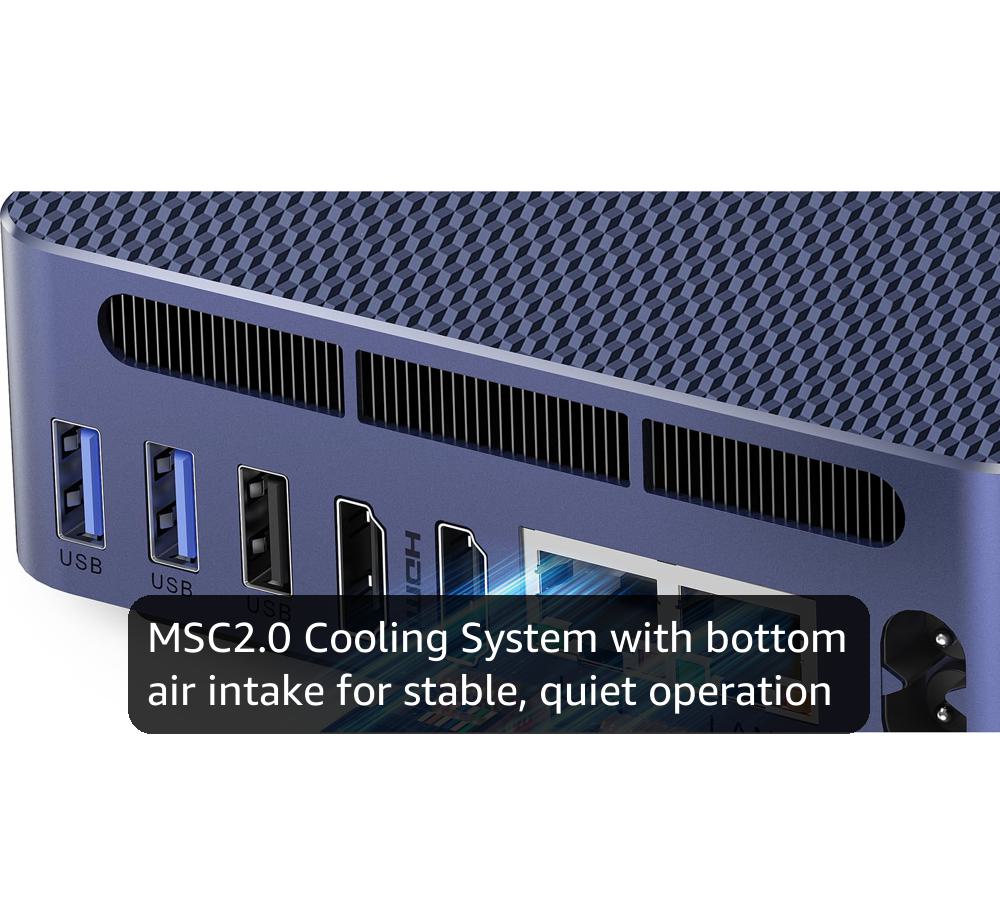 Beelink EQ14 Mini PC, Intel Twin Lake N150(Up to 3.6GHz) 16GB DDR4 500GB NVMe SSD, 2.5G Dual LAN Mini Computer Supports USB3.2, 4K@60Hz Dual HDMI Display, Home-Server/Network Firewall，Windows 11 Home