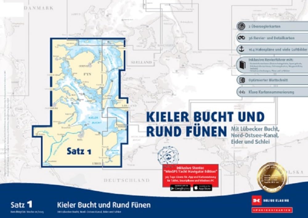 Sportbootkarten Satz 1: Kieler Bucht und Rund Fünen (Ausgabe 2025): Mit Lübecker Bucht, Nord-Ostsee-Kanal, Eider und Schlei