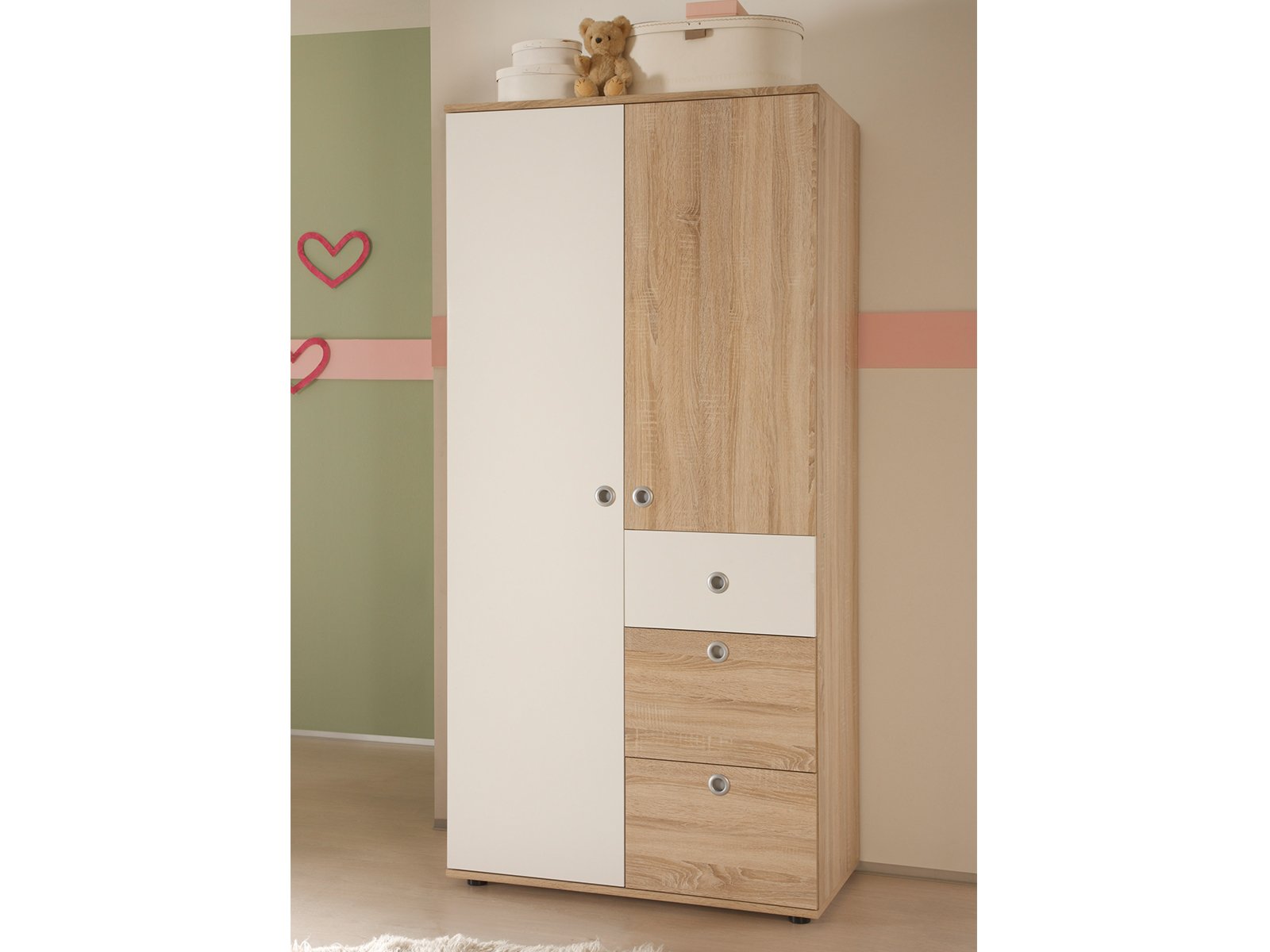 möbelando Babyzimmer Möbelset Kinderzimmer Komplettset Babymöbel (3-teilig) Floris I