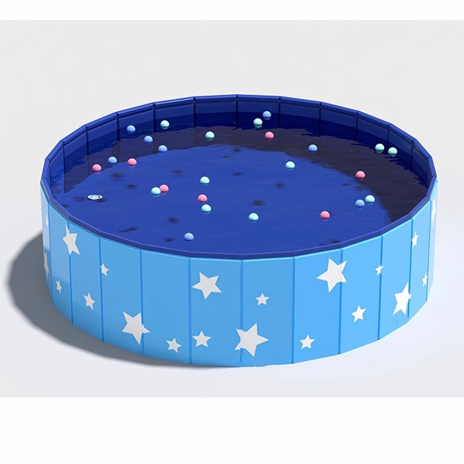 Piscina per Cani 120 x 30cm Vasca per Cani Pieghevole Senza gonfiare in PVC Vasca Rigida e Rotonda con Scarico Antiscivolo Vasca Portatile Interattiva per Cani Gatti Cuccioli Animali