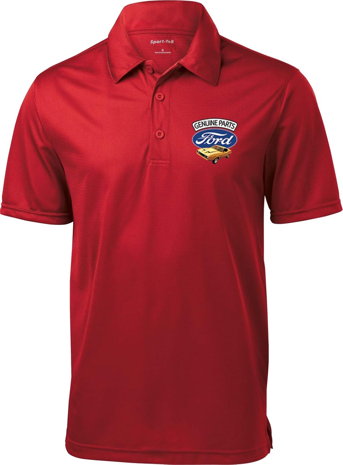 Ford Mustang Textured Polo Genuine Parts Pocket Print