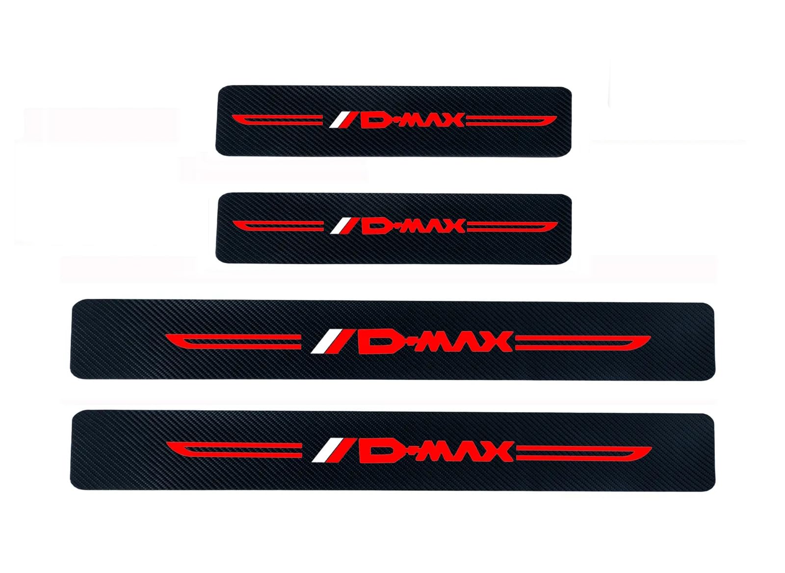 RIDGOEL 4Pcs Car Door Sill Protector for ISUZU Dmax D-max Carbon Fiber Car Kick Plate Guard Automobile Threshold Protection Sticker Welcome Pedal Decor Accessories Red
