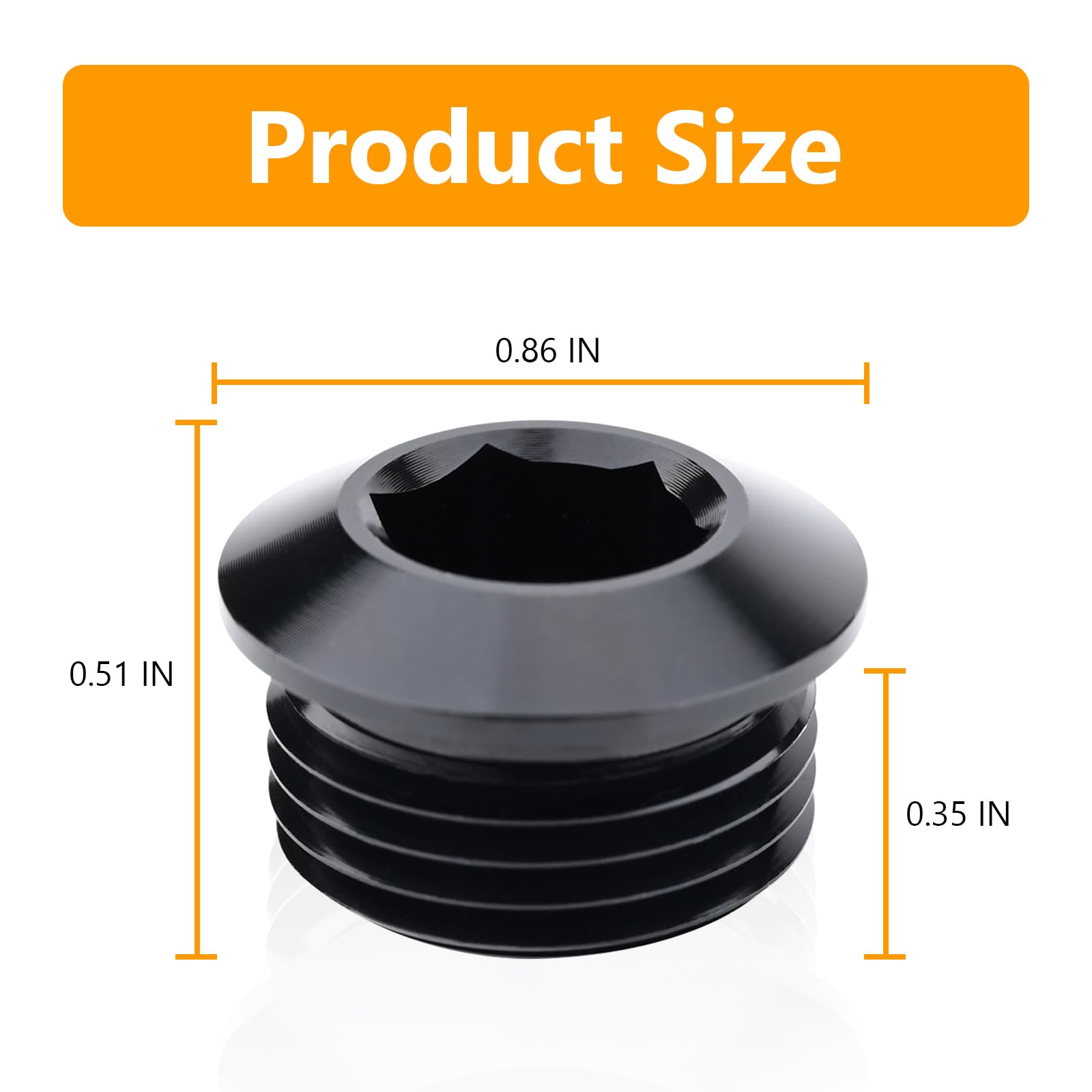 AN8 Adapter Cap 8AN Male To -8 ORB Block Off Cap - Aluminum Black Port Plug With O-Ring Seal Fuel Rail Block Off Fitting - Foto 10