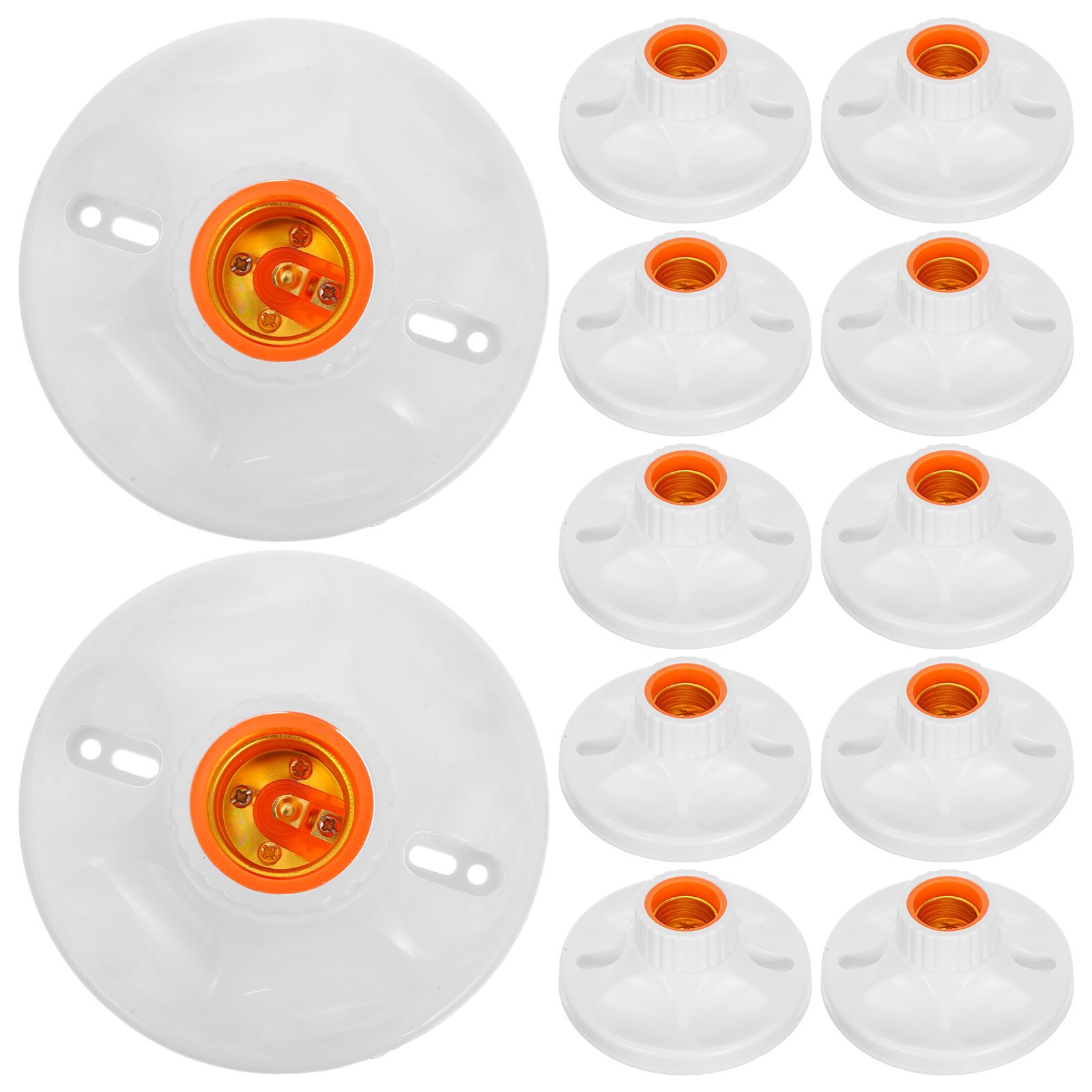 CALLARON 24 Pezzi Portalampada E27 Bianco a Vite per Sostituzione Lampada | Pp Rame e Bakelite, Installazione Semplice, Uso Commerciale e Apparecchi Decorativi