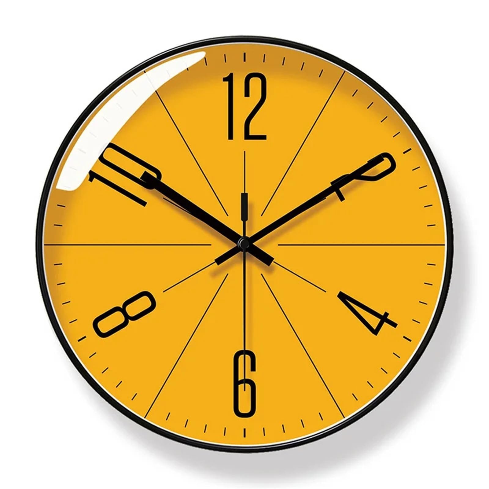 LADFRTYU Atomic Digital Wall Clock Modern Atomic Wall Clock Temperature Digital Calendar Analog Silent Round Non-Ticking For Office Bedroom(Black Frame,14 inch)