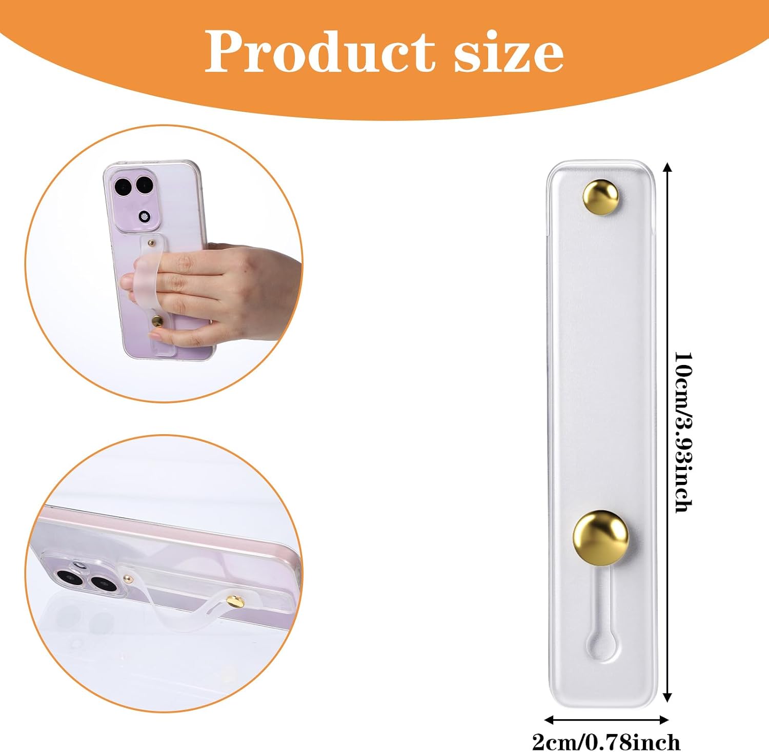 Universal Portable Phone Loop Phone Grip Holder, Finger Loop for Phones Case with Adhesive Backing for Most Smartphones, Includes Stand Function image 2