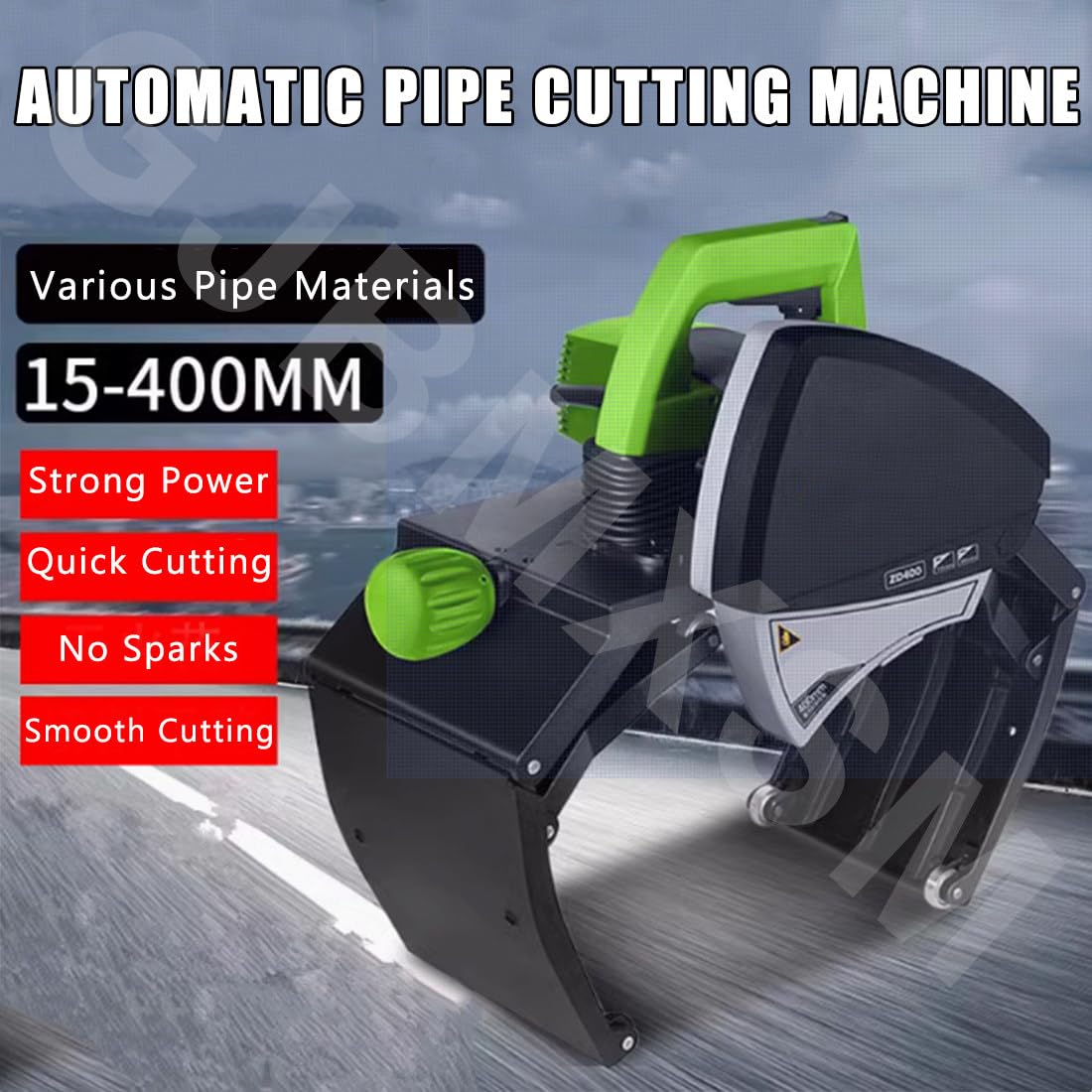 Cortador de tubos eléctrico automático de 15 a 400 mm, guía de precisión de corte de cobre pesado, hoja de acero de 1500 MPa, ajuste de velocidad multimaterial para plástico/acero inoxidable/aluminio