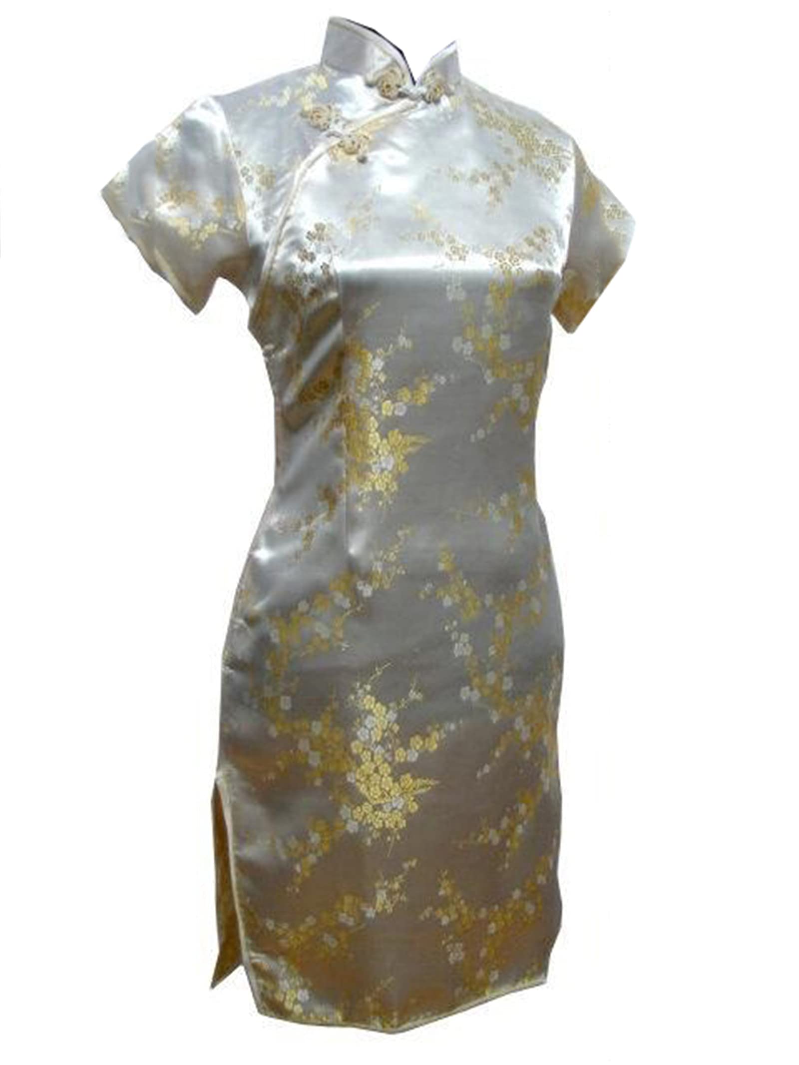 Qipao corto vintage de dragón y fénix elegante mujer Cheongsam mandarin cuello sexy mini vestido chino de gran tamaño