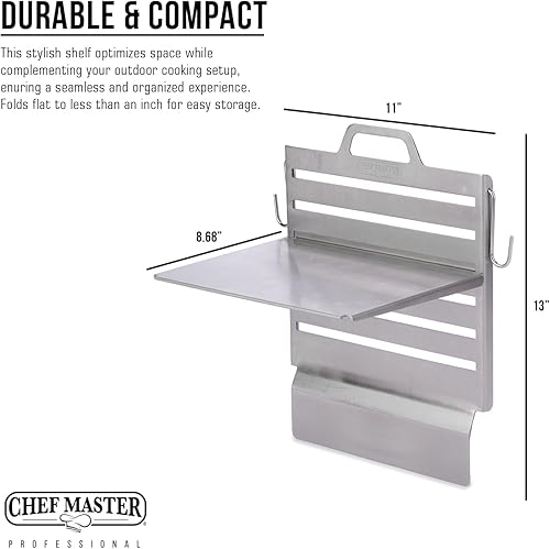 Miniatura 4 de Chef Master 90260 - Estante para parrilla, estante lateral para planchas, herramientas de plancha y estante de almacenamiento de utensilios,