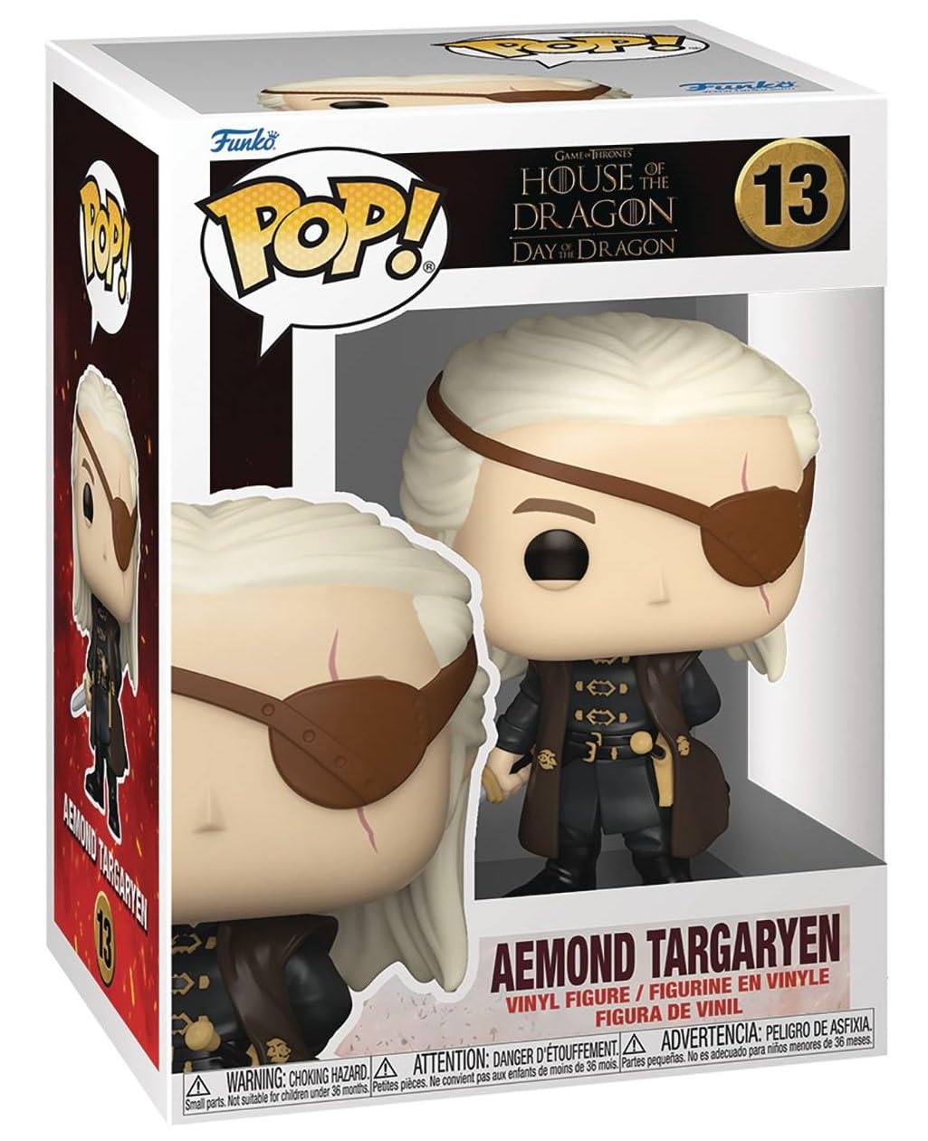 POP House of Dragon - Aemond Targaryen Funko Vinyl Figure (Bundled with Compatible Box Protector Case), Multicolored, 3.75 inches - Image 3