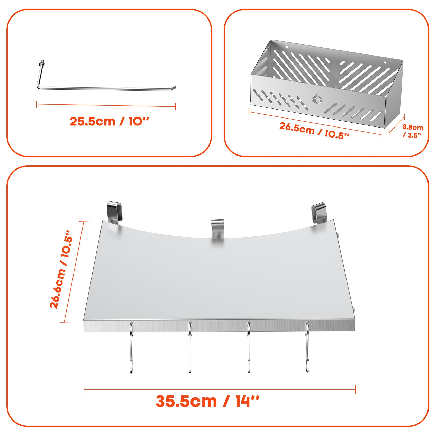 ASFASFq-Onlyfire Boîte Fumoir Barbecue, Boîte De Fumage Avec Réservoir D'eau Pour Weber 57 Cm 47cm Charbon Bouilloire Grill Kamado Ceramique Grill