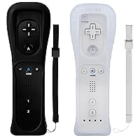 Vista 8 de TechKen 2 Pack Wii Remote Controller with Silicone Case and Wrist Strap for Wii U 2white