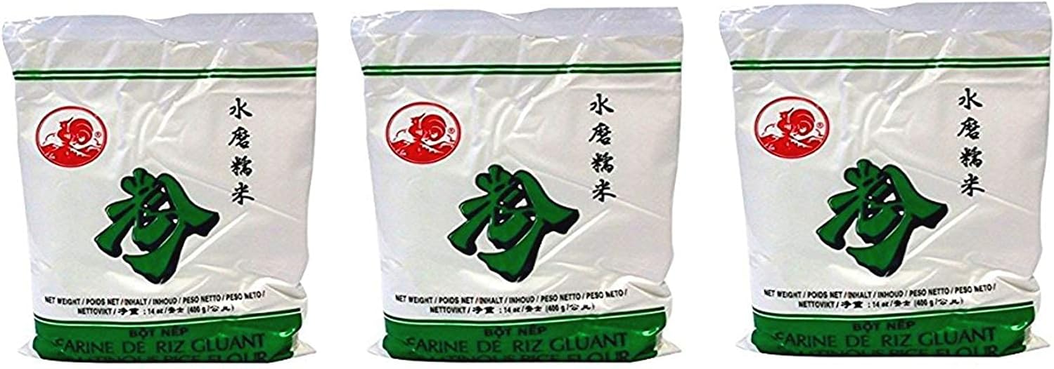 Cock Brand Pack of 3 x 400g Glutinous Rice Flour. Amazon.co.uk Grocery