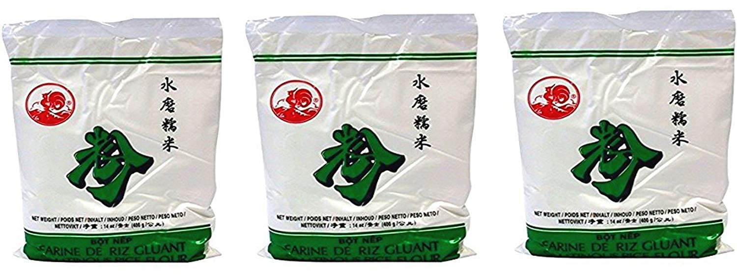 Cock Brand Pack Of 3 X 400G Glutinous Rice Flour.