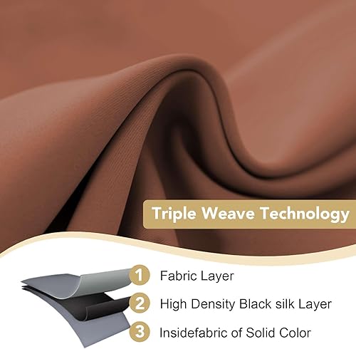 Miniatura 183 de H.Versailtex - Cortinas opacas con aislamiento térmico para oscurecer la habitación, cortinas extralargas, paneles con ojales