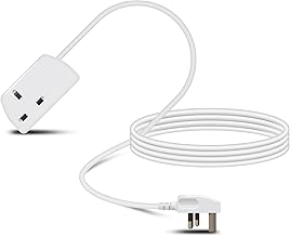 Eagle Single Gang Mains Power 13A Extension Socket to 13A UK Plug Lead Cable, British Standards BS1363 3m White