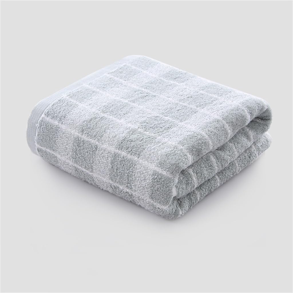 Men Women Plaid Cotton Bath Towel Set Men Women Adult 70 * 140 Men Women Towel Set(Black)