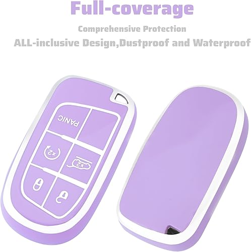 Miniatura 4 de XIYANG TRADE Funda para llavero Jeep con llavero, carcasa de TPU suave protección completa para llave inteligente Grand Cherokee Renegade Chrysler