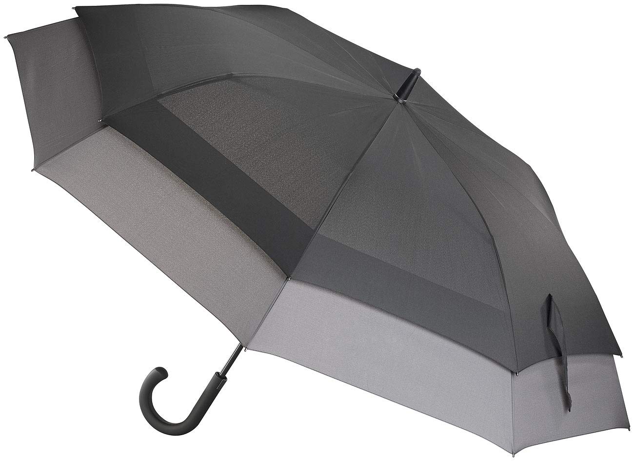 Carlo Milano Regenschirm XXL: 2er-Set Großer XXL-Automatik-Stockschirm, windfest, Ø 130 cm (Regenschirm windfest, groß, Schirm Sturm)