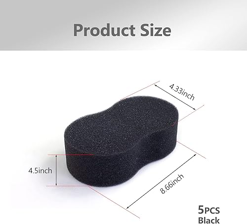 Miniatura 2 de jeseny 5 esponjas para lavar el automóvil, esponja de alta densidad para limpiar el automóvil, kit de limpieza de espuma gruesa, esponjas