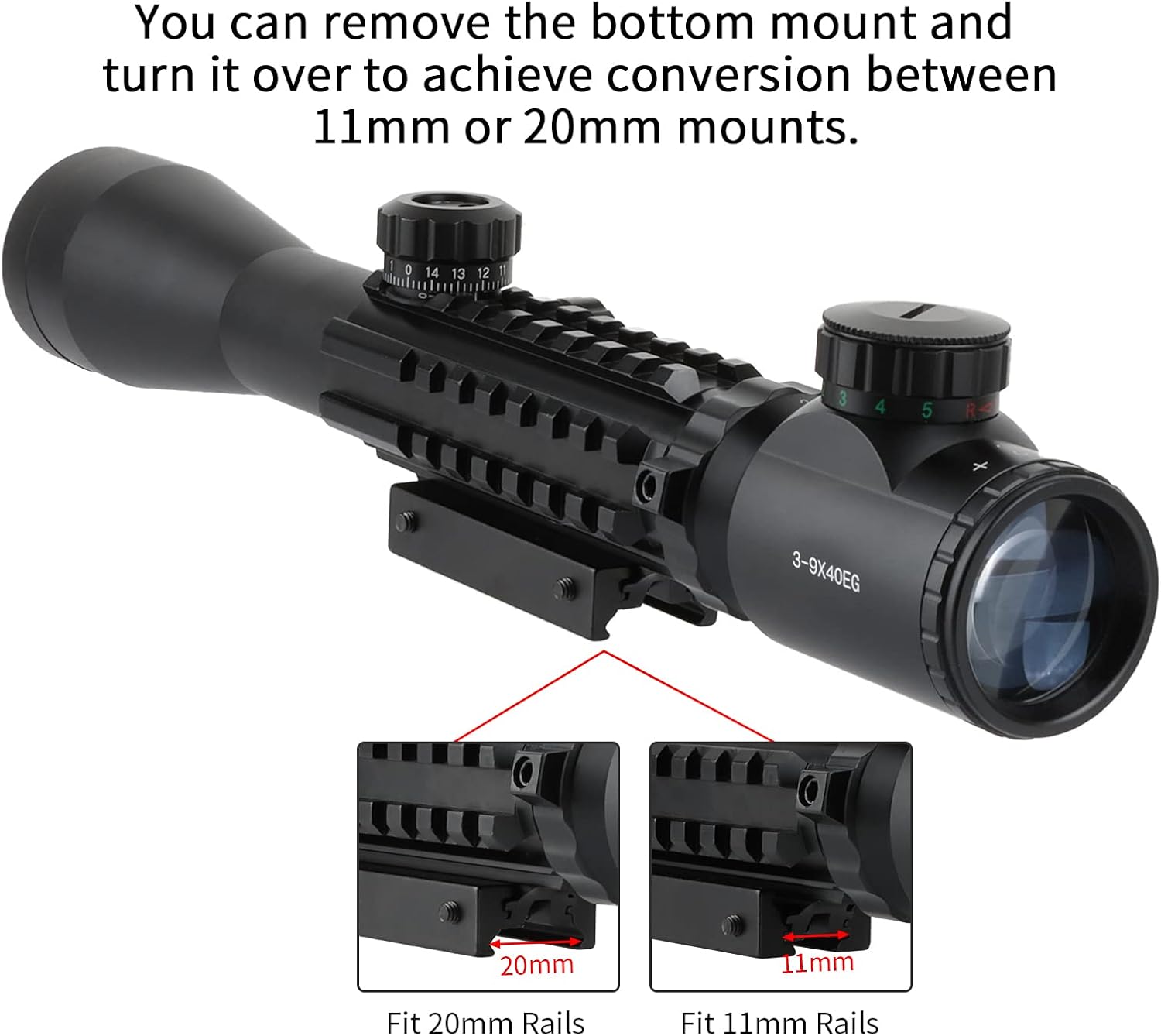 ToopMount Tactical 3 9x40EG Illuminated Tri Picatinny Image