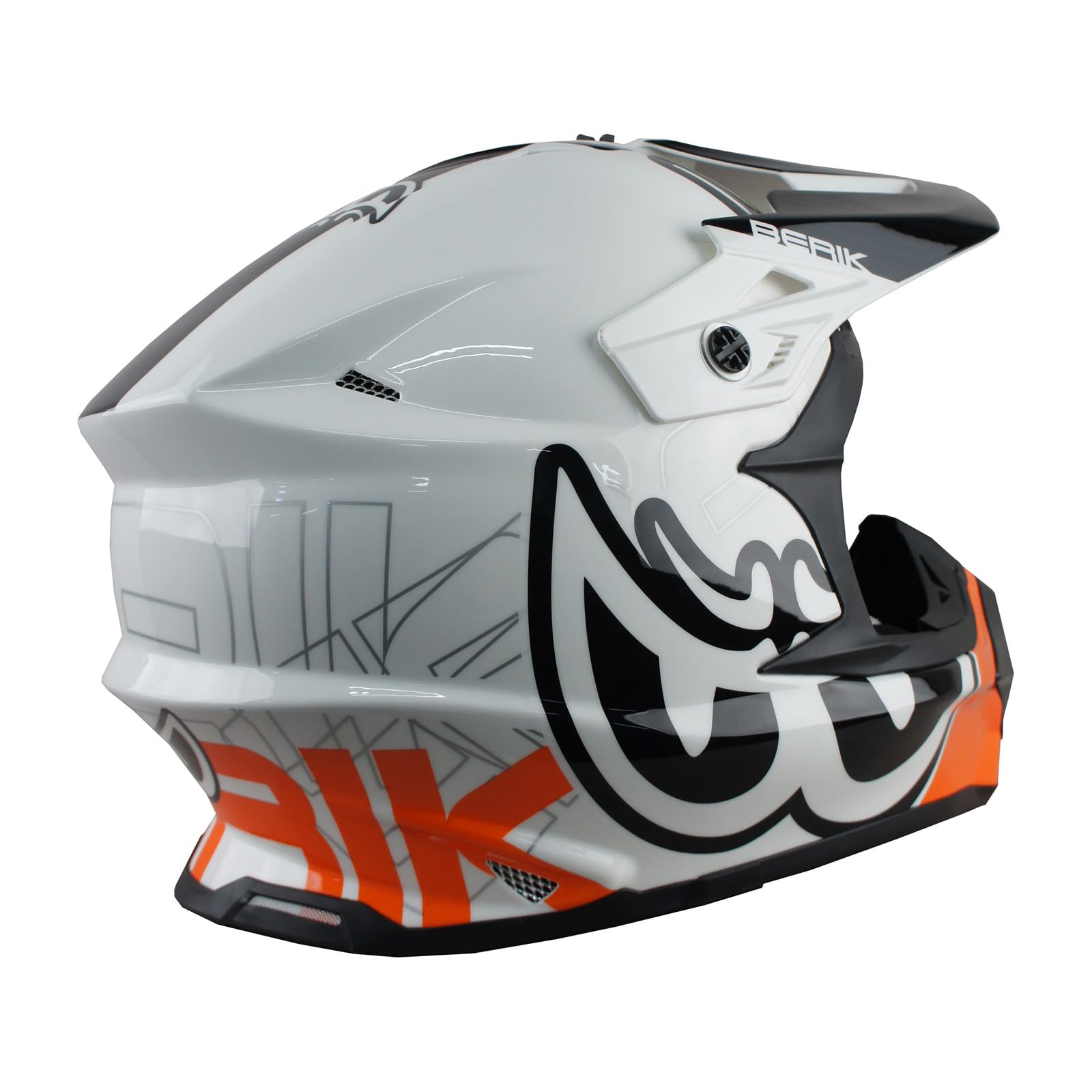 Amazon.co.jp: HEL-239201-BK ORANGE ベリック オフロード ヘルメット