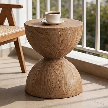 Solid Wood Sofa Side Table, Nordic Small Stool, Circular Household Bedside Table, Living Room, Hotel and Luxury Hotel Decoration Ornaments Color B, Size 38x42cm