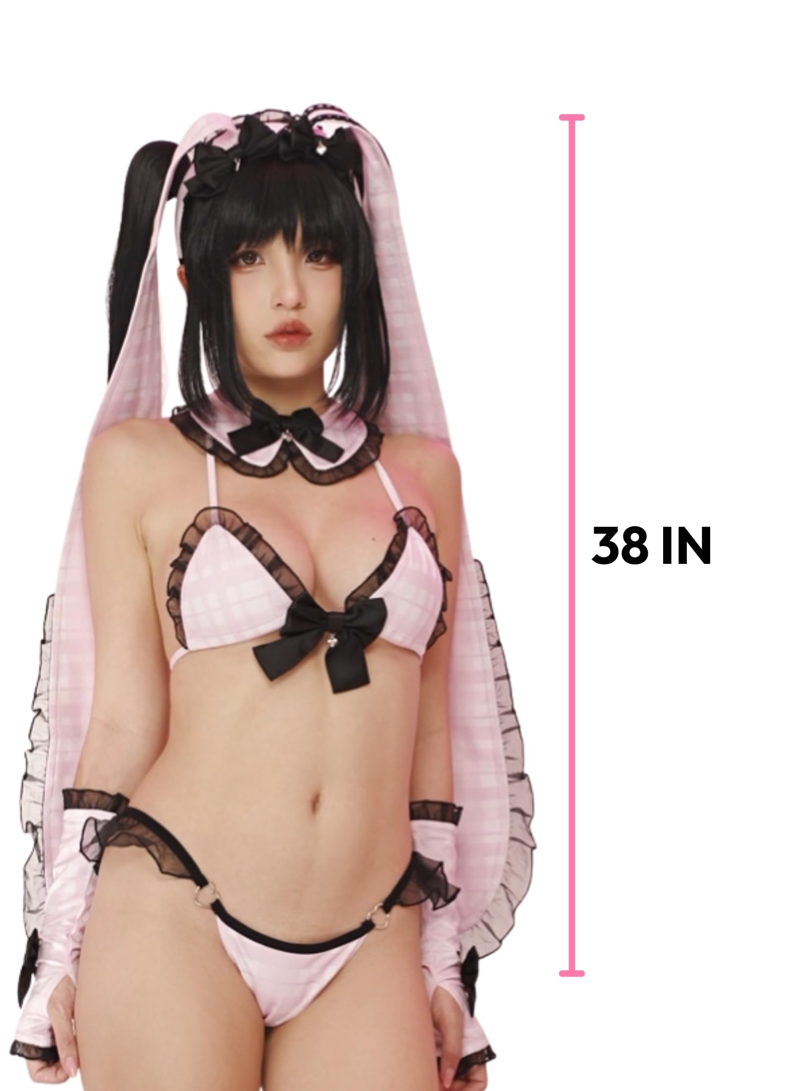 MOEFLAVOR Oversized Bunny Ear Ruffled Headband – Kawaii Anime Cosplay Accessory – Matches  & Jirai Kei Outfits: Jirai Kei