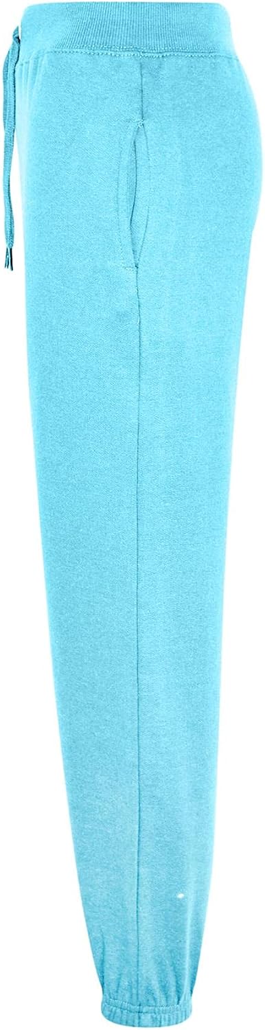 Kids Girls Plain Aqua Hooded Hoodie Tracksuit Jogging Suit Joggers 5-13 Years