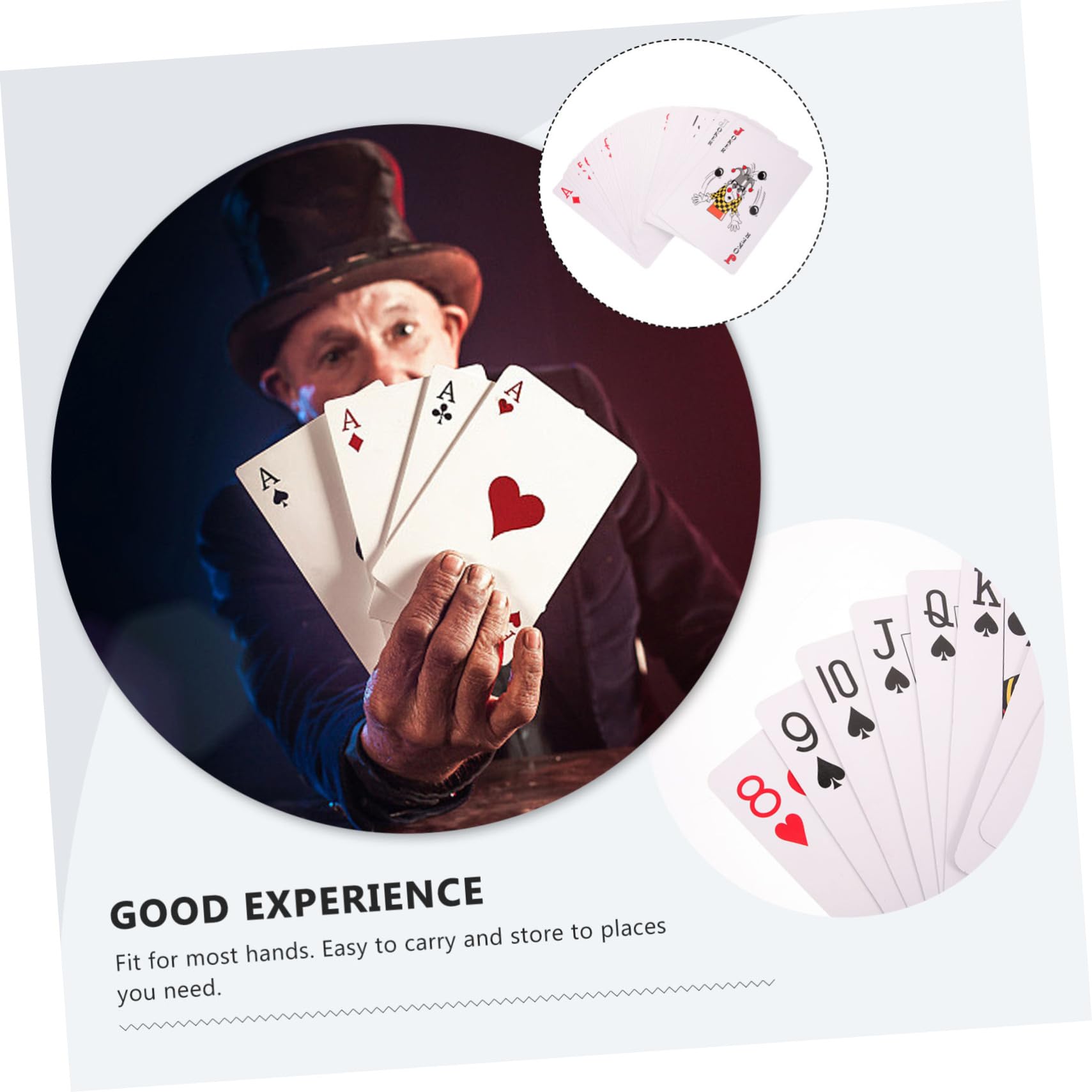 Carte da Gioco Giganti per Festa e Viaggio, Set da 1 in Carta Facili da Trasportare e Conservare, Perfette per Giochi da Tavolo e Divertimento