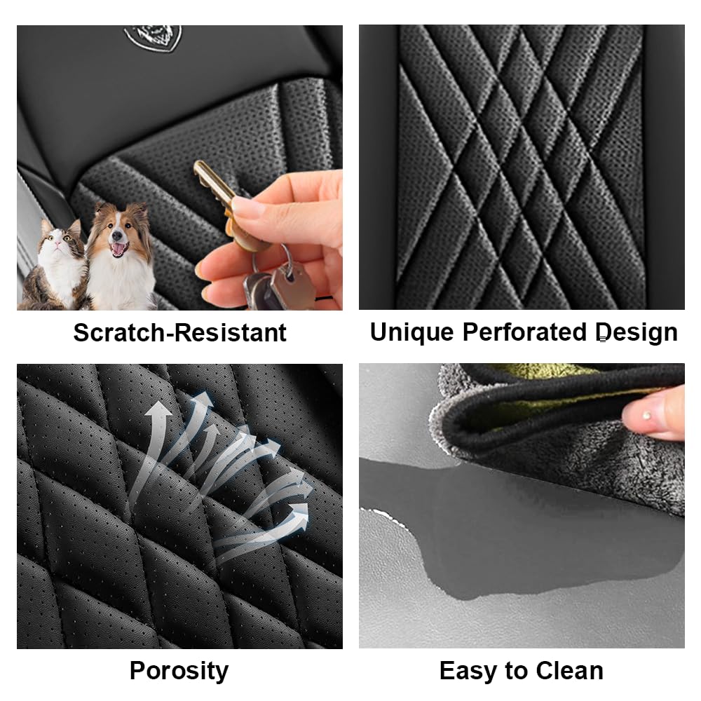 Seat Covers Fit for Subaru Crosstrek 2015-2026 Nappa Leather Waterproof Breathable Car Seat Cover Easy to Install Airbag — view 5