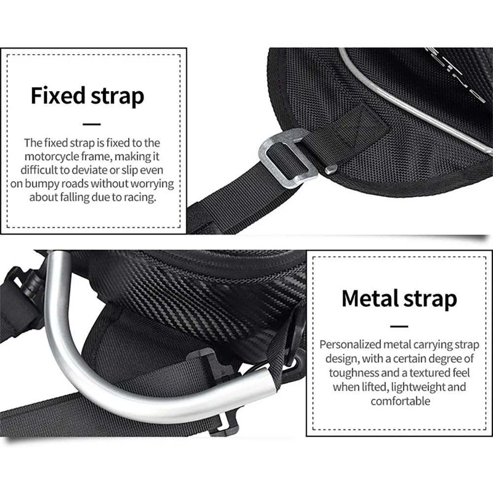 NEWFUN Tankrucksack Motorrad Magnet, Schwarze Oxford-Motorradtasche Mit Touchscreen-Handy-Tasche, Passend für die Meisten Motorräder