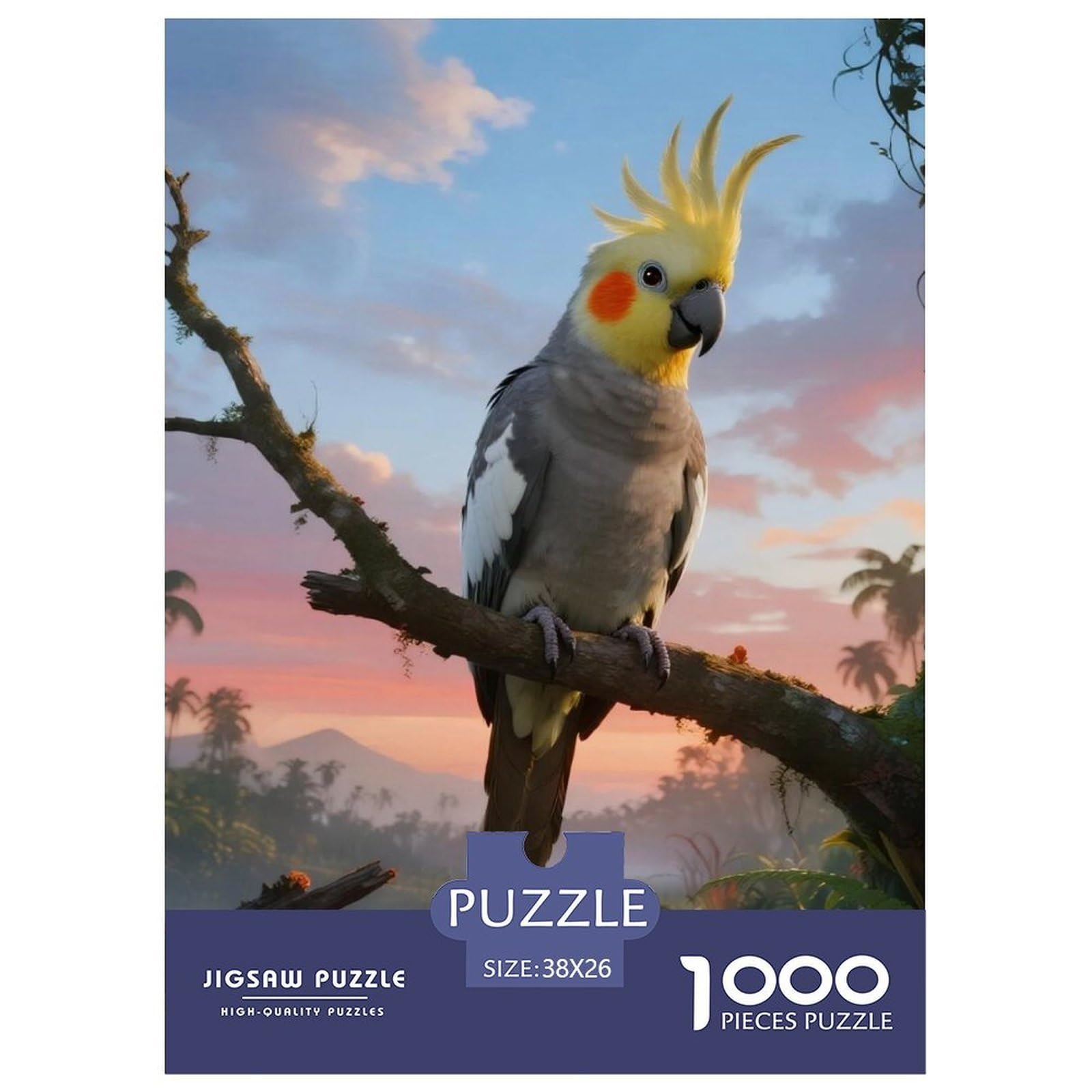 Cockatiel 1000 Puzzles Adults Puzzle Adults Puzzle Gifts Birthday Animal Unique Gifts Decompression 38x26cm/1000pcs — image 1