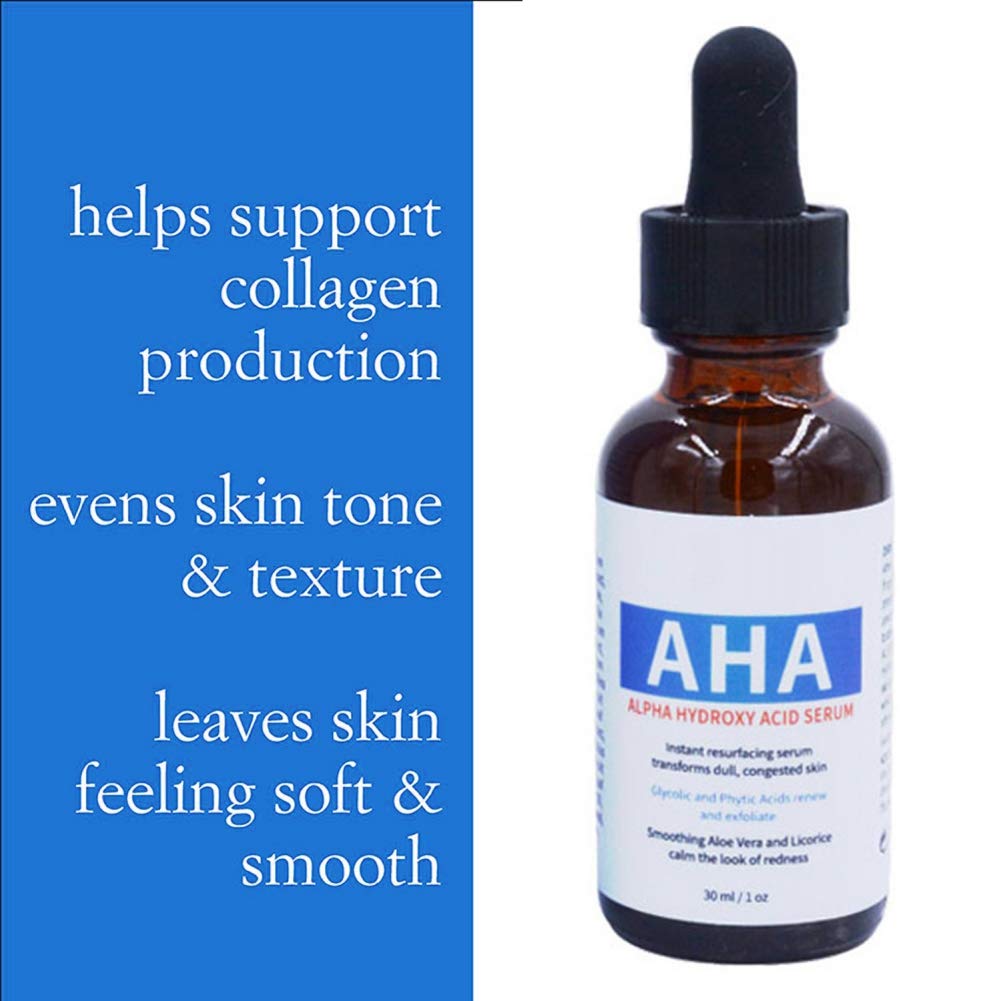 Luxsea Glycolic Acid Exfoliating Serum Shrinking Pores Improve Skin Color Face Essence Alpha Hydroxy Acid for Acne, Oily Skin, Wrinkles, Blackheads, Large Pores, Dull Skin 30ml : Beauty & Personal Care