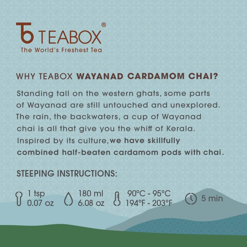 Teabox Wayanad Cardamom Chai | From God's Own Country | Blended With The Best Cardamom Found In The World, 250 Grams - Image 7 thumbnail
