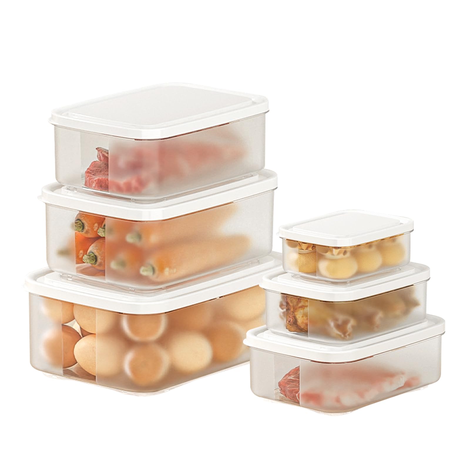 Seahelms Food Storage Containers 6 Pcs Plastic Food Containers with Lids,Fridge/Freezer Containers,Meal Prep Containers,Airtight,Leak-Proof,BPA Free,Stackable,Microwave Safe