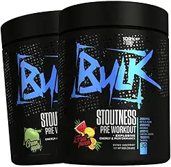 Kit 2x Pré Treino Stoutness 300g Bulk Nutrition Sabores Fruit Punch e Green Apple