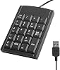 USB Numeric Keypad, Wire Mini Number Pad Portable USB Numeric Keyboard for Laptop, PC Computer Desktop Computers Notebook 19 Key Black
