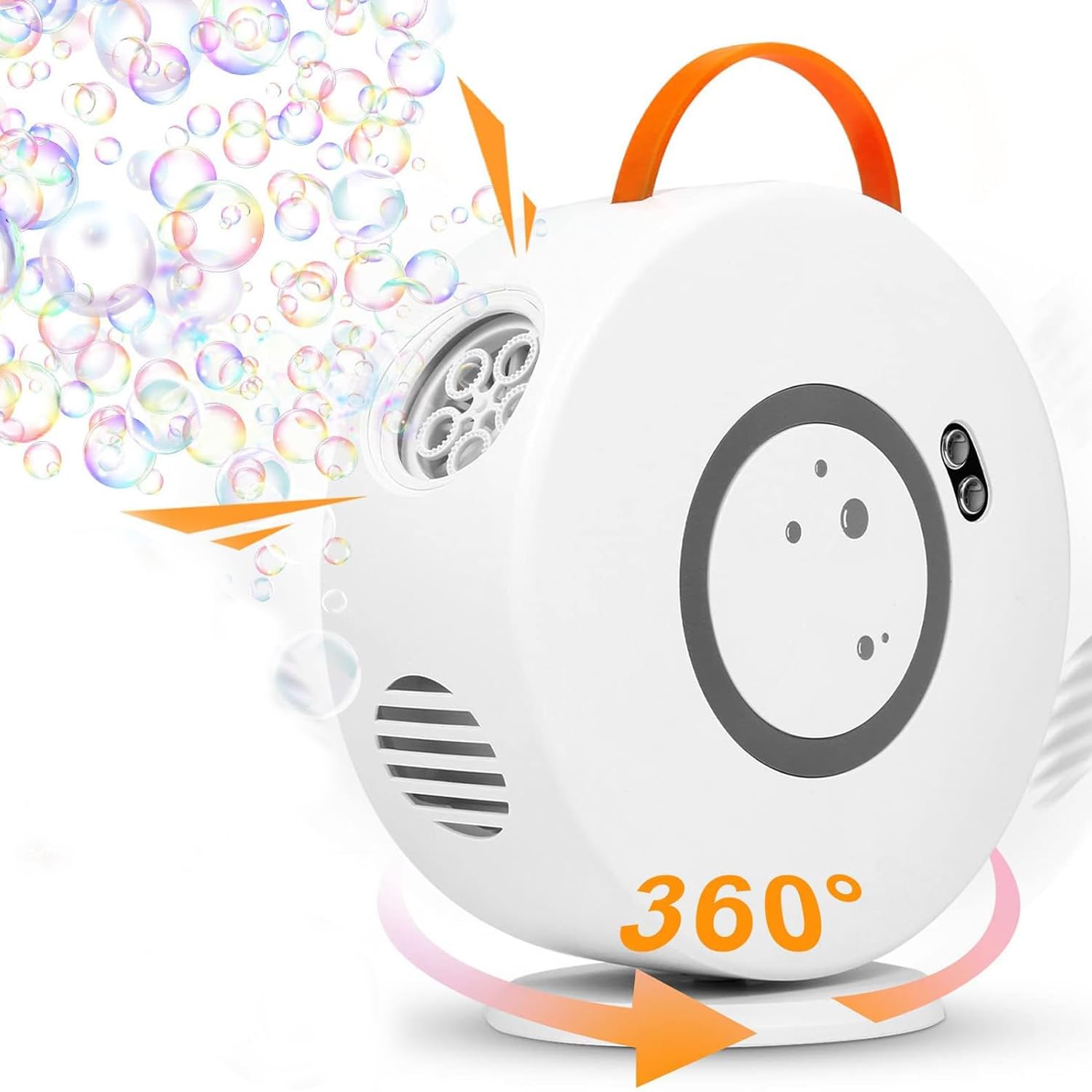 Bubble Machine Automatic Bubble Blower for Kids Toddlers Rechargeable Battery Portable Bubble Maker Electric Bubble Machine Auto Rotating 90°/360° Outdoor Toy for Birthday Party Wedding