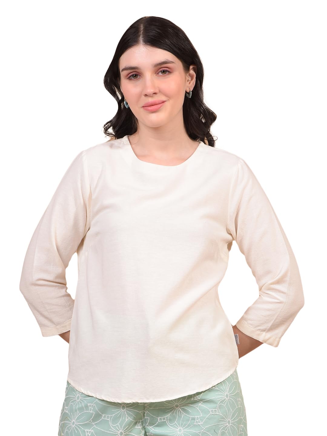 crimsoune club Women's White Linen Top-picture-11