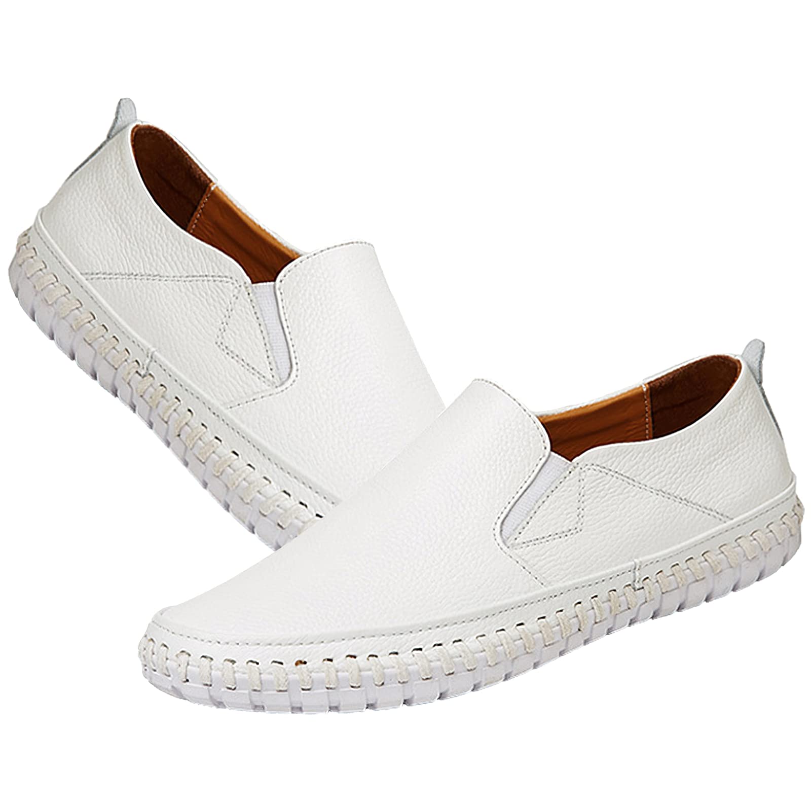 rismart Mocassin Homme Décontracté Plat Cuir à Enfiler Conduire Chaussure Chaussons