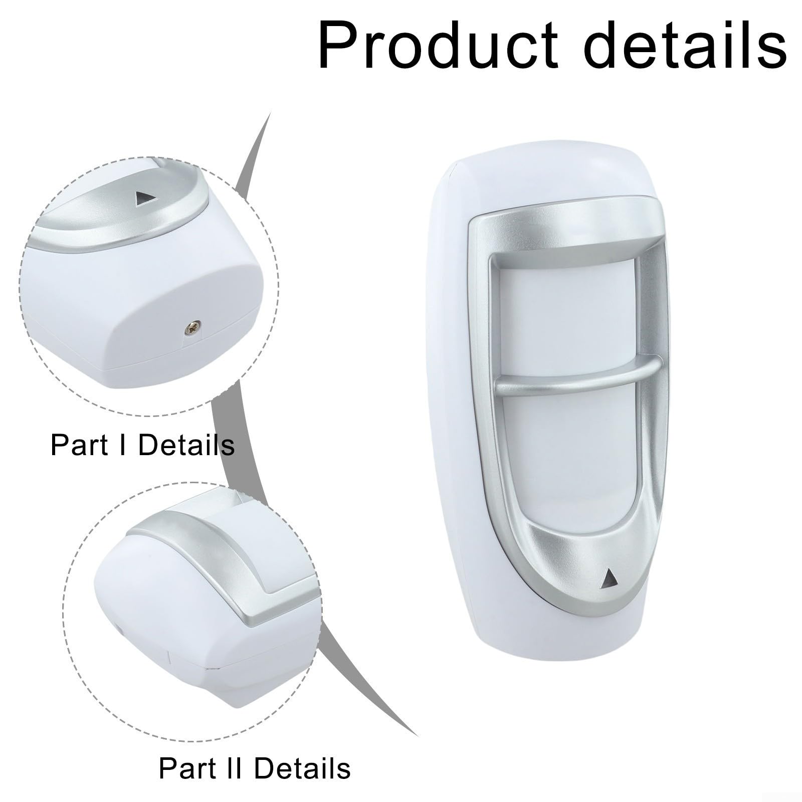 Detector de movimiento PIR con cable para exteriores, soporte de montaje ajustable para sistema de seguridad de jardín, entrada de 9 V-16 V, visión de 110 grados, color gris