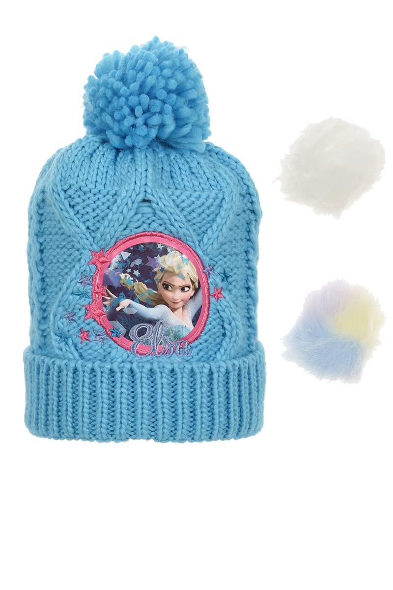 Cappello bambina Disney Frozen 3 pompons azzurro tg 54 - 4