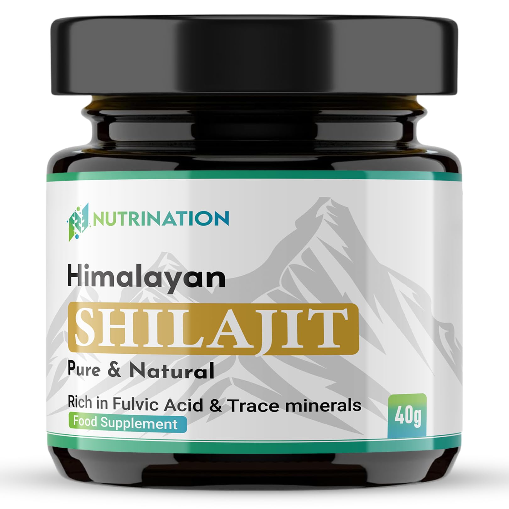 Shilajit Resin 40g | Gold Grade Pure Himalayan Shilajit 500mg - 80 Servings | 100% Natural & Organic Shilajit for Men & Women - Rich in Fulvic Acid | Energy Boost & Immune Support | Vegan, Lab Tested