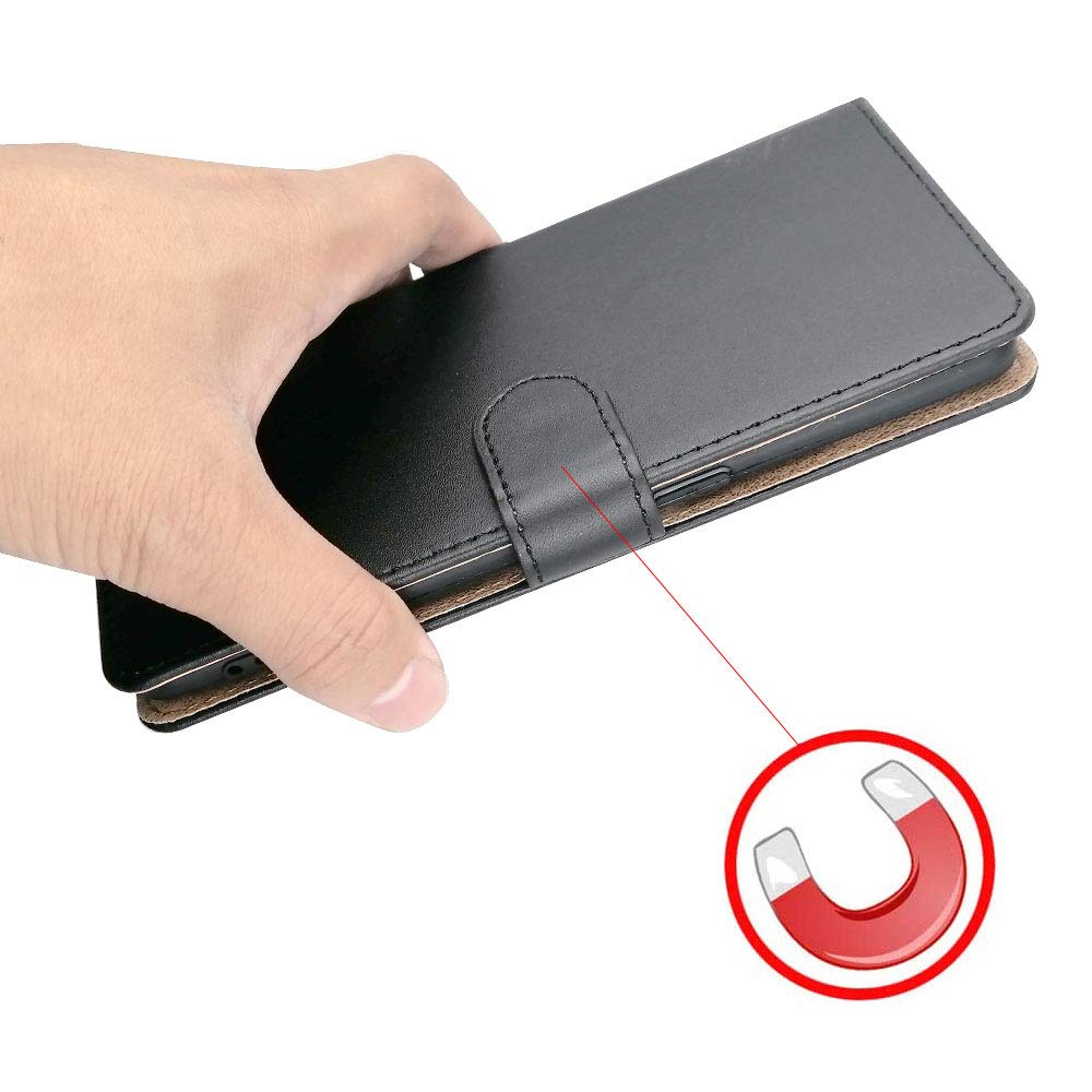 SDTEK Custodia Compatible con Oppo Reno4 PRO 5G, Pelle Case Libro Portafoglio Magnete Folio Flip Cover Pouch (Nero