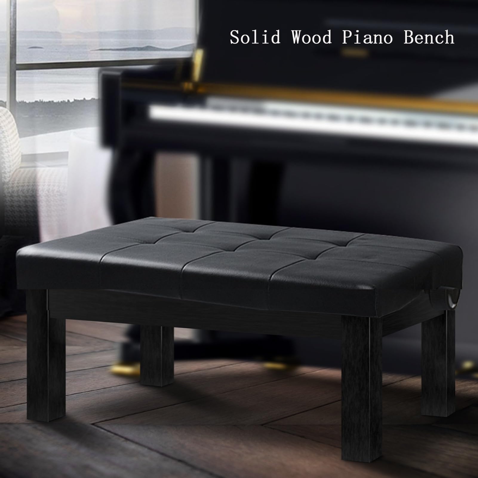 Sgabello regolabile per pianoforte, per bambini, adolescenti, adulti e anziani, capacità di carico fino a 199,6 kg, colore: nero